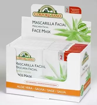Mascarilla Facial - Aloe Vera y Salvia - 7,5ml x 2