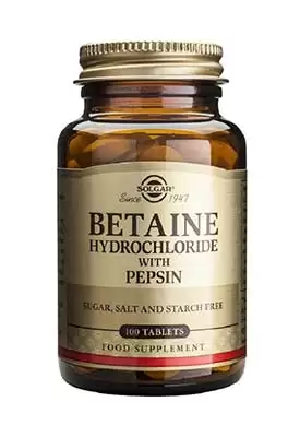 Betaína Clorhidrato con Pepsina - 100 Comprimidos