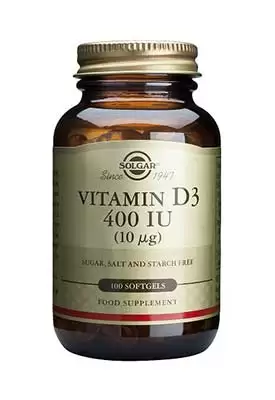 Vitamina D3 - 400 UI (10 µg) - 100 Cápsulas blandas